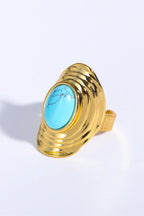 Natural Stone Copper Ring - Piña Colada