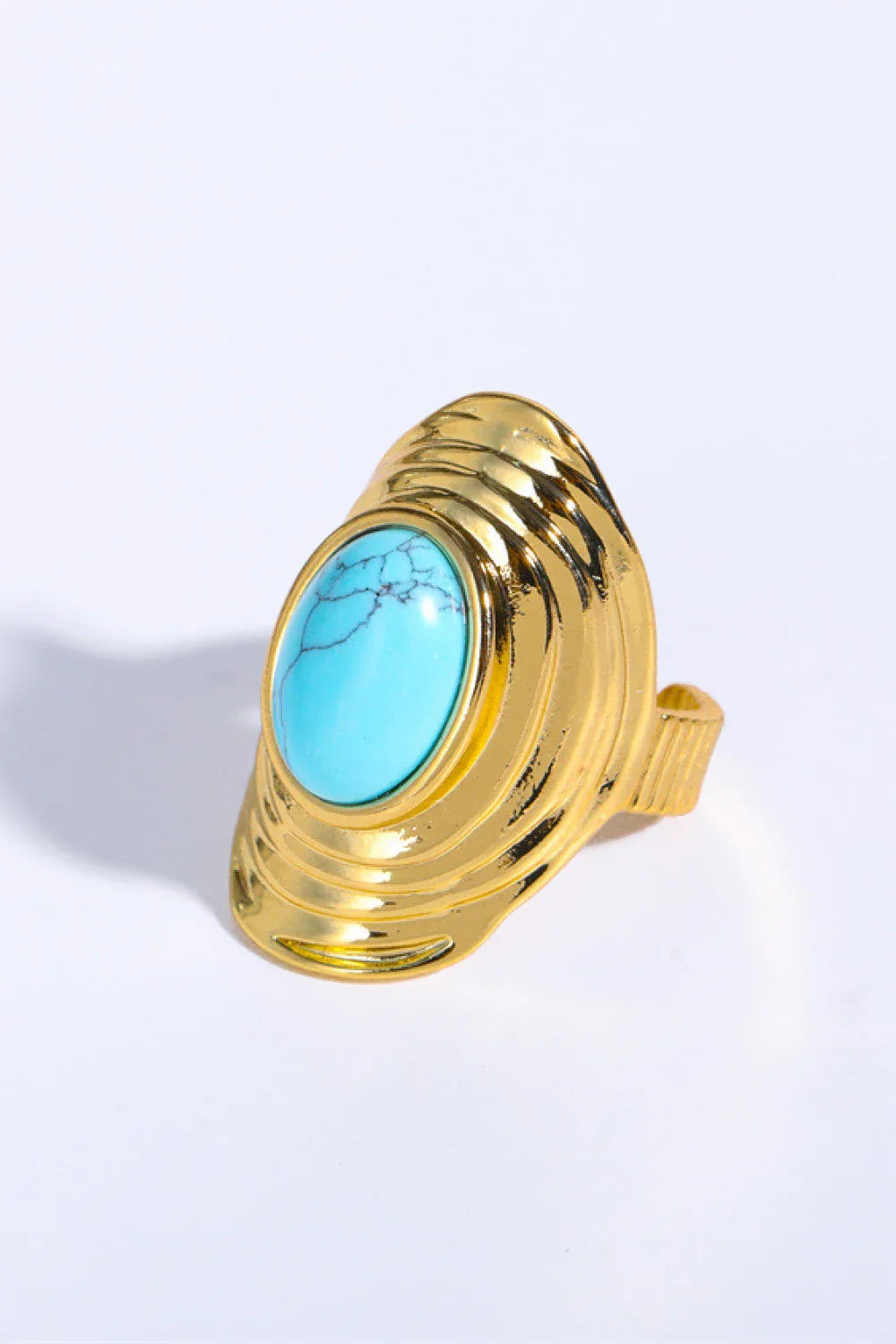 Natural Stone Copper Ring - Piña Colada