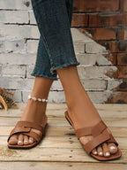 Strappy Flat Sandals - Piña Colada