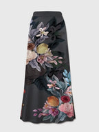 Printed Elastic Waist Midi Skirt - Piña Colada