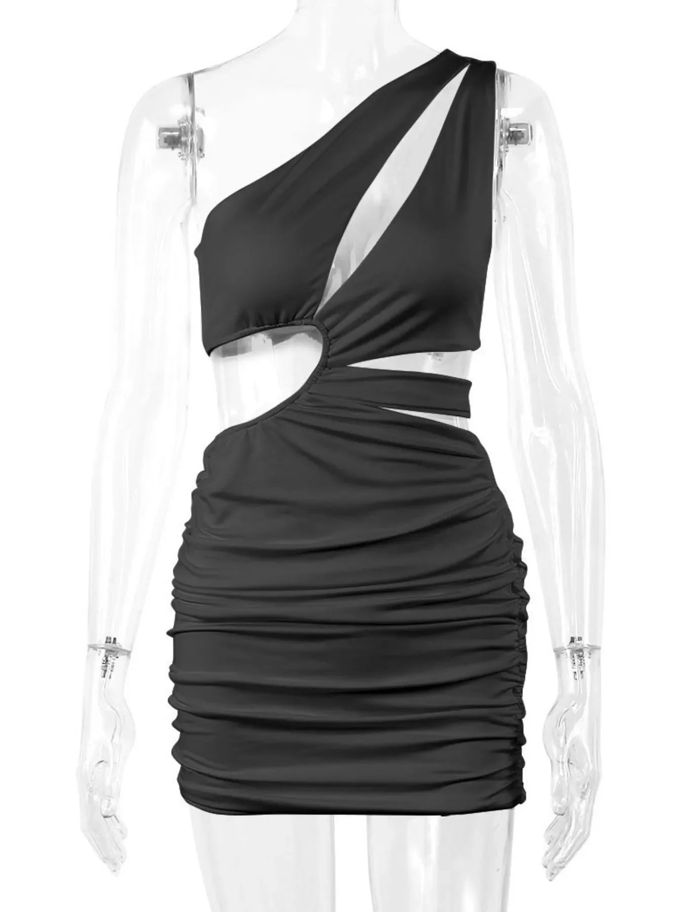 Cutout Single Shoulder Mini Dress - Piña Colada
