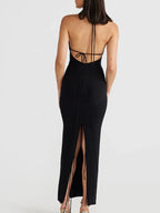 Backless Slit Sleeveless Bodycon Maxi Dress - Piña Colada