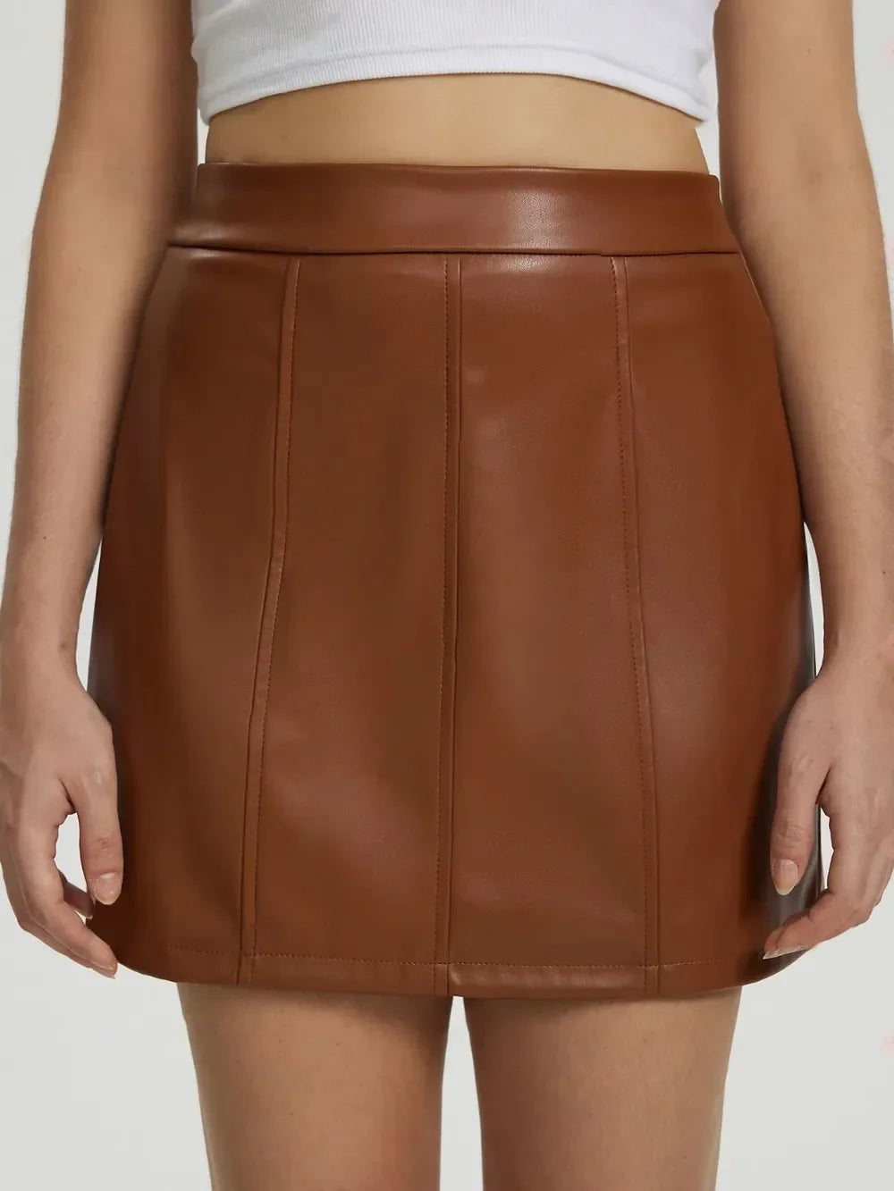Mini Skirt with Zipper - Piña Colada
