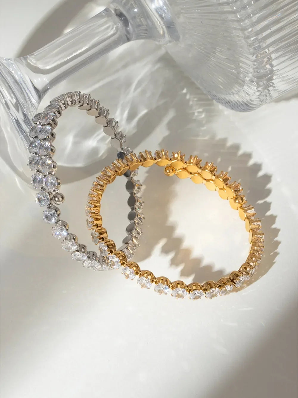 Stainless Steel Inlaid Zircon Bracelet - Piña Colada