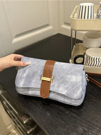 Leather Buckle Strap Crossbody Bag - Piña Colada