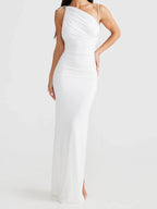 Backless Slit Sleeveless Bodycon Maxi Dress - Piña Colada