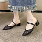 Point Toe Block Heel - Piña Colada