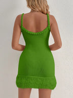 Fringe Hem Knit Cami Dress - Piña Colada