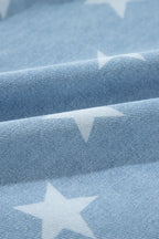 Star Collared Neck Denim Jacket - Piña Colada