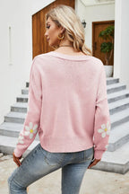 Flower Pattern Button Front Cardigan - Piña Colada