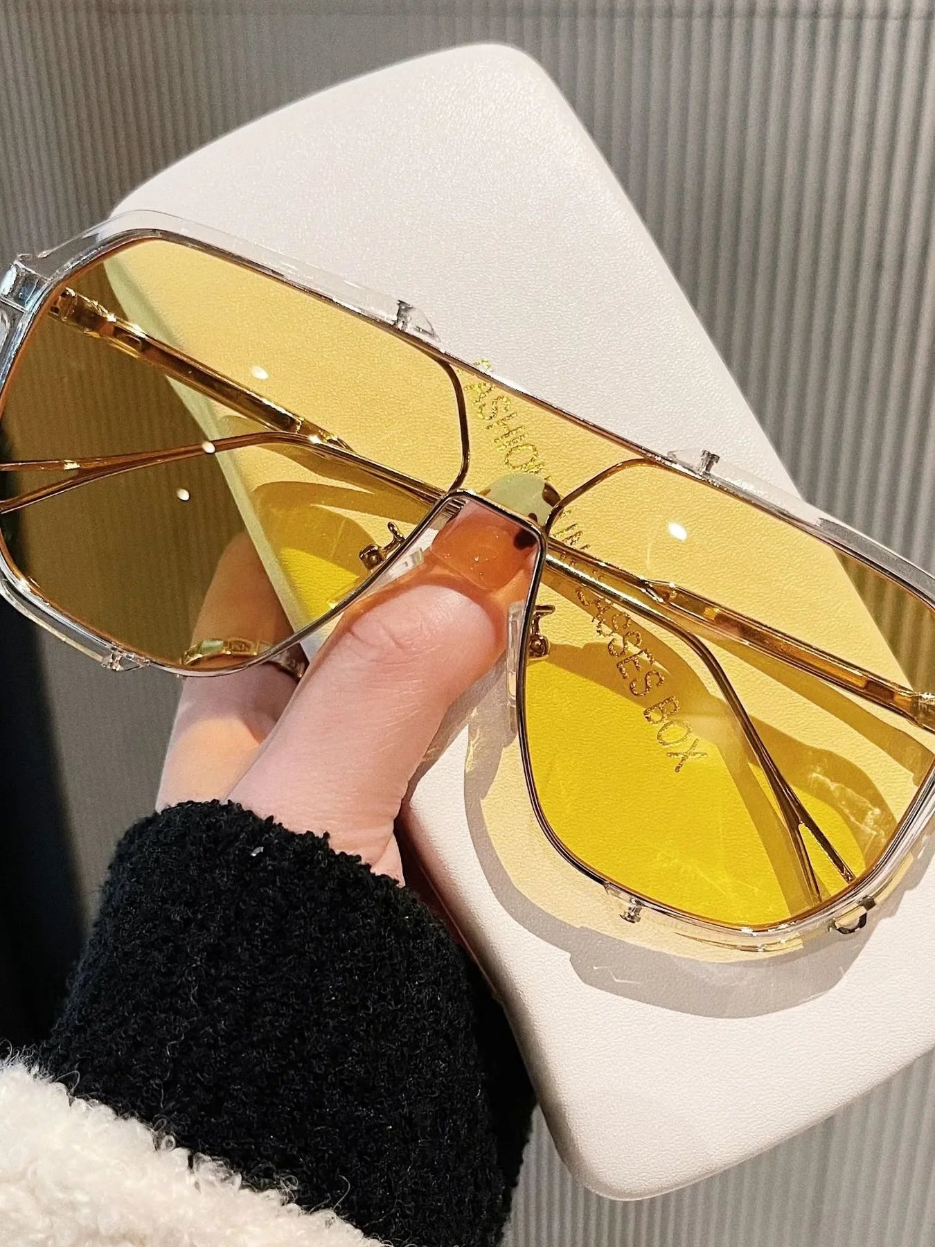 UV Protection Oversized Sunglasses - Piña Colada