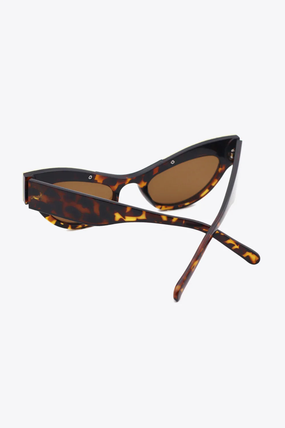 UV400 Rhinestone Trim Cat-Eye Sunglasses - Piña Colada