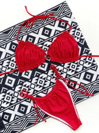 Frill Trill Halter Neck Bikini Set - Piña Colada