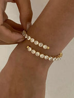 Stainless Steel Inlaid Zircon Bracelet - Piña Colada