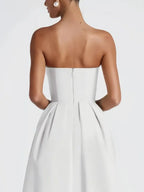 Solid Color Tube Midi Dress - Piña Colada