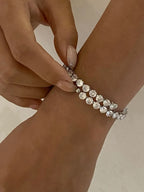Stainless Steel Inlaid Zircon Bracelet - Piña Colada