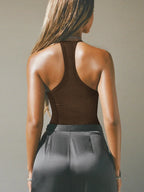 Cutout Ribbed Tank Top - Piña Colada
