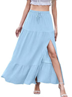 Full Size Slit Maxi Skirt Plus Size - Piña Colada