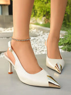 Slingback Pointed Toe Pumps - Piña Colada