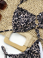 Frill Trill Halter Neck Bikini Set - Piña Colada