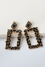 Square Shape Glass Stone Dangle Earrings - Piña Colada