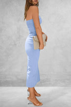 Slit Tube Midi Dress - Piña Colada
