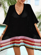 Crochet V-Neck Cover-Up Dress - Piña Colada