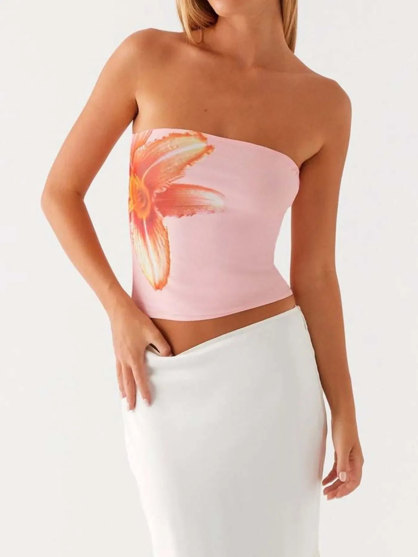 Flower Tube Top - Piña Colada