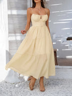 Devine Smocked Tiered Maxi Cami Dress - Piña Colada