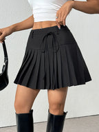 Tied Pleated Mini Skirt - Piña Colada