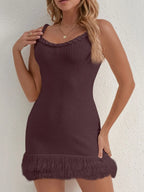 Fringe Hem Knit Cami Dress - Piña Colada
