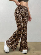 Leopard Flare Pants - Piña Colada