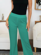 FAM-FAM Elastic Waist Bootcut Pants - Piña Colada