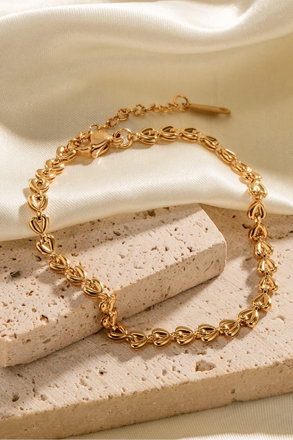 Heart Chain Lobster Clasp Bracelet - Piña Colada