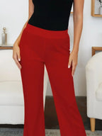 FAM-FAM Elastic Waist Bootcut Pants - Piña Colada