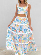 Printed Cami and Maxi Skirt Set - Piña Colada