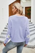 Flower Pattern Button Front Cardigan - Piña Colada