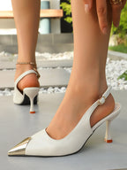 Slingback Pointed Toe Pumps - Piña Colada