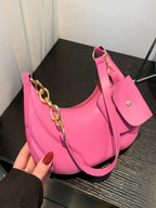 PU Leather Shoulder Bag with EarPods Bag - Piña Colada