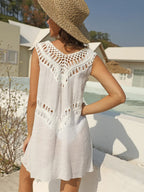 Crochet Detail Beach Cover Up Dress - Piña Colada