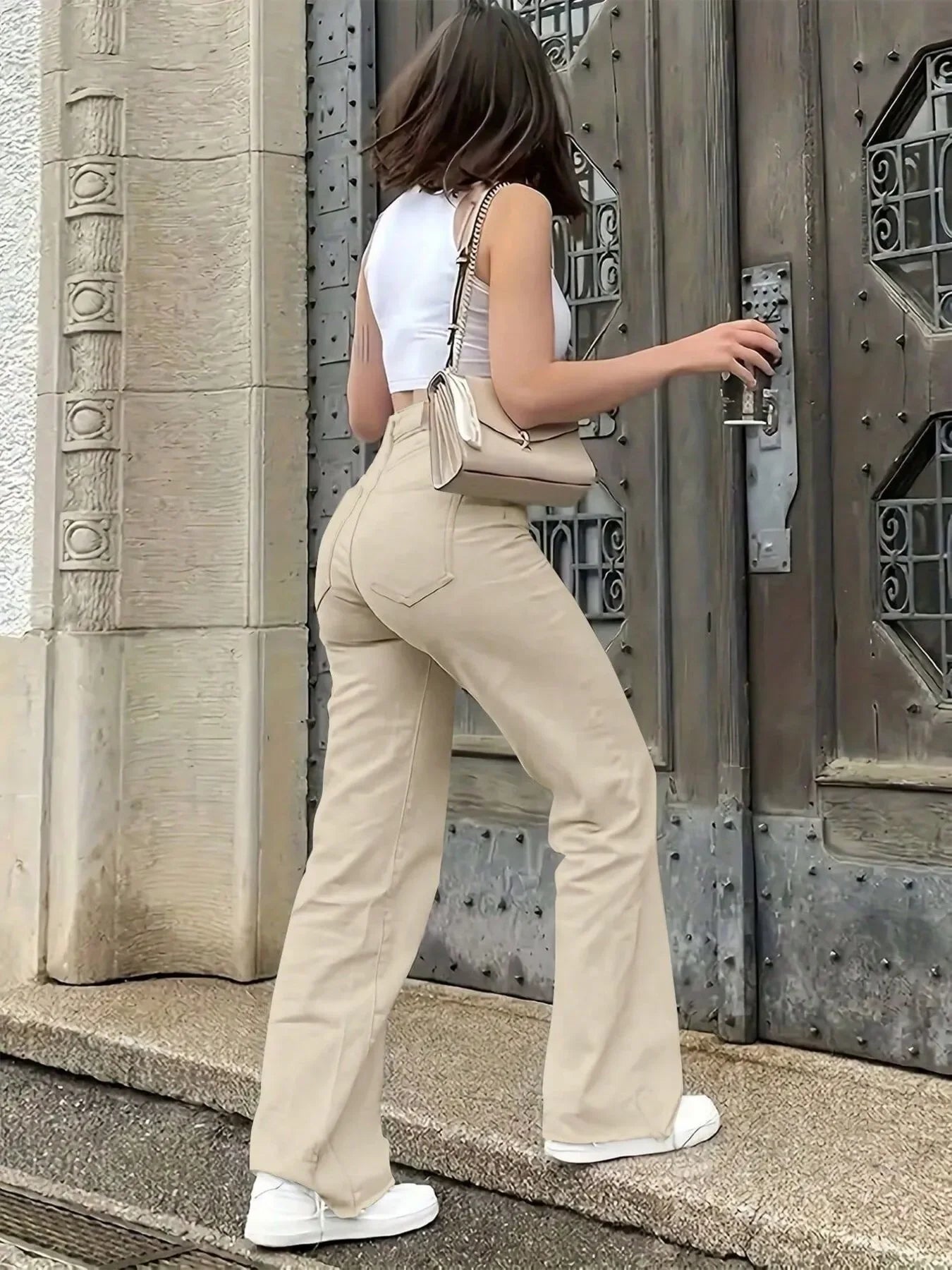 High-Waisted Wide Leg Jeans - Piña Colada