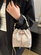 Drawstring Pearl Bucket Bag - Piña Colada