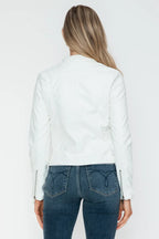 Snobbish PU Leather Zip Up Jacket with Pockets - Piña Colada