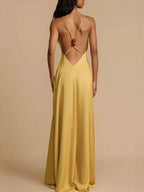 Deep V-Neck Maxi Dress - Piña Colada
