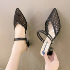 Point Toe Block Heel - Piña Colada