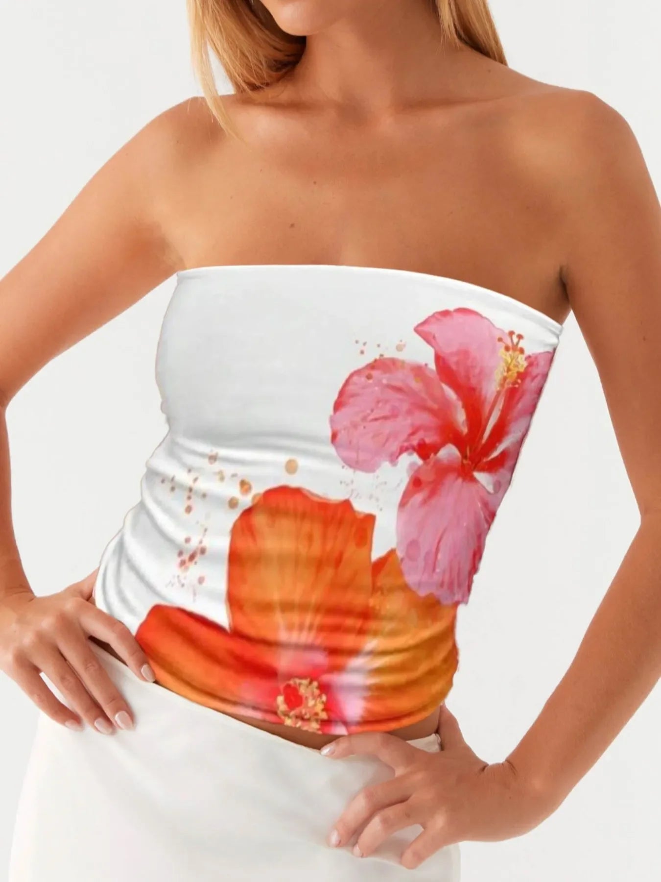 Flower Tube Top - Piña Colada
