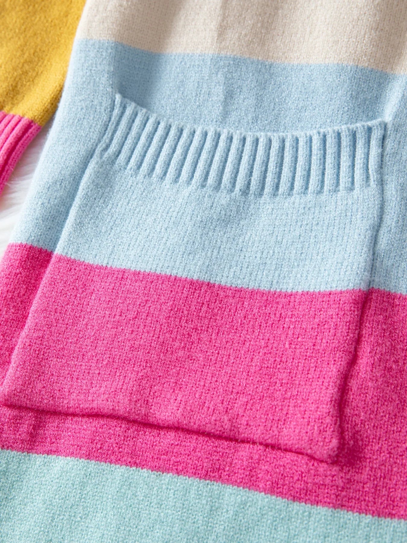 Color Block Open Front Cardigan - Piña Colada