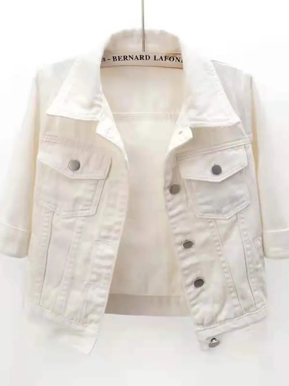 Full Size Cropped Denim Jacket Plus Size - Piña Colada