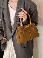 Suede Adjustable Strap Double-Use Handbag - Piña Colada
