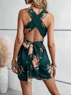 Crisscross Back Printed Romper - Piña Colada